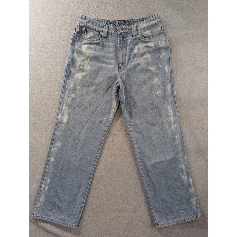 Vintage Enyce EYRU0610 Jeans Mens 36x32 Light Wash Relaxed Straight Denim 90s